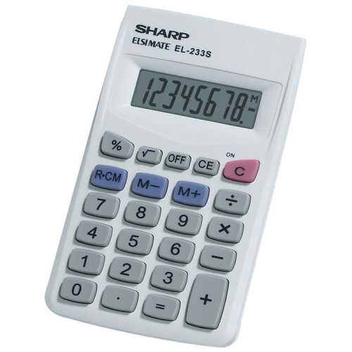 Portable 8-Digit Calculator with Percent, Square Root and Memory Keys, Gray