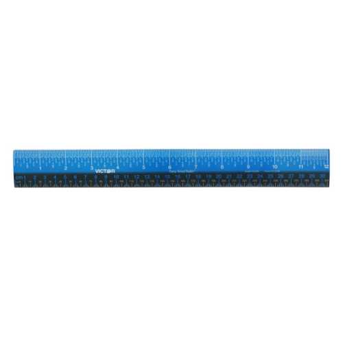 Easy Read&trade; Ruler, Plastic, Blue/Black, 12