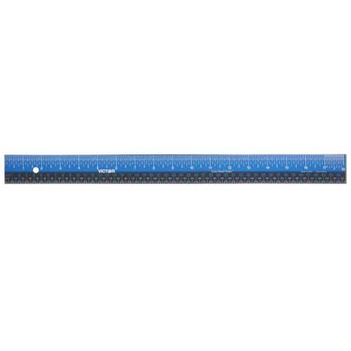 Easy Read&trade; Ruler, Stainless Steel, Blue/Black, 18