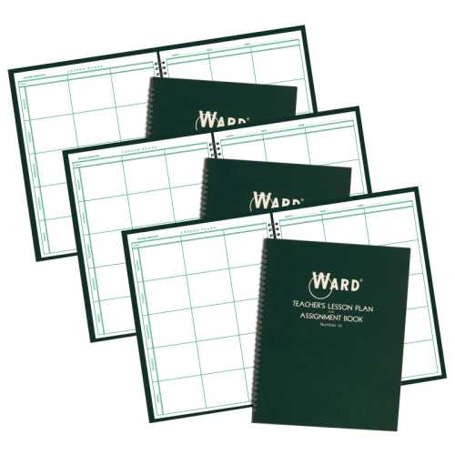 Teacher Lesson Plan/Assignment Book, 6 Period, 44 Weeks, Pack of 3