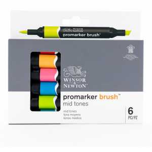 Promarker&trade; Brush, Mid Tones, Set of 6