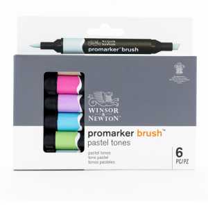 Promarker&trade; Brush, Pastel Tones, Set of 6