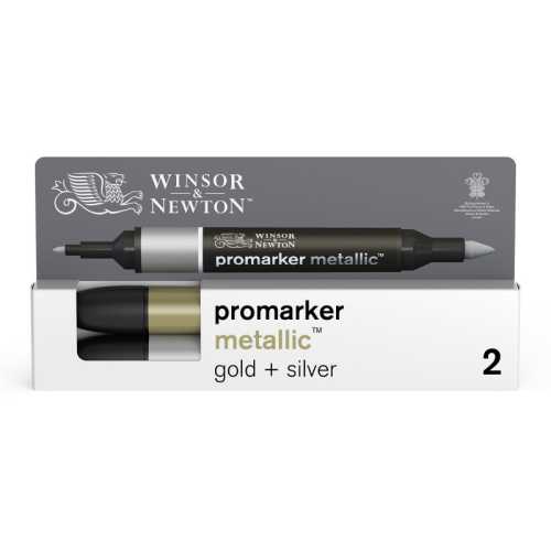 Promarker&trade; Metallic Gold + Silver, Set of 2