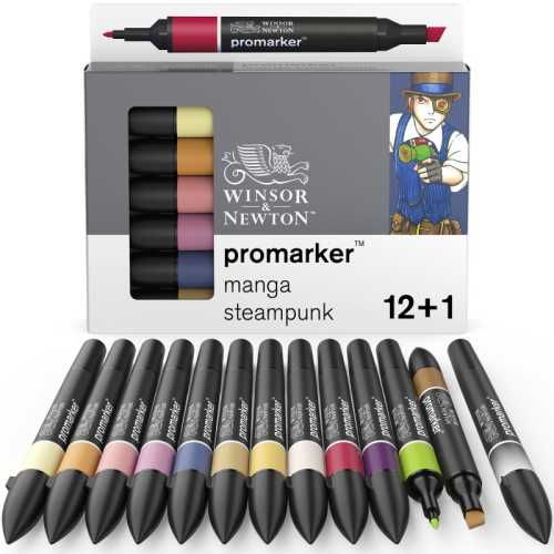 Promarker&trade;, Manga Steampunk, Set of 12+1