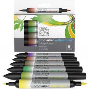 Promarker&trade; Watercolor, Foliage Tones, Set of 6