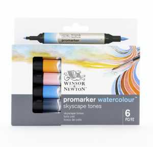 Promarker&trade; Watercolor, Sky Tones, Set of 6