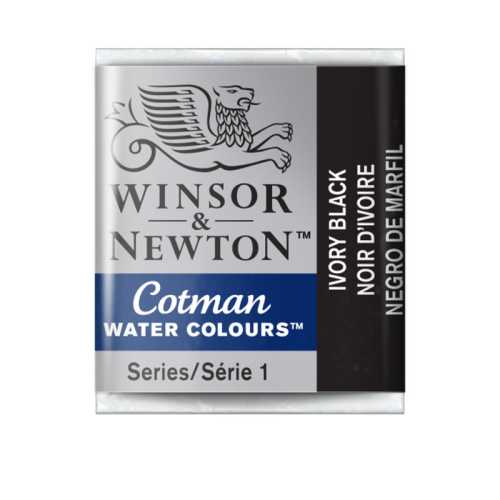 Cotman Watercolor Paint, Half Pan, Ivory Black