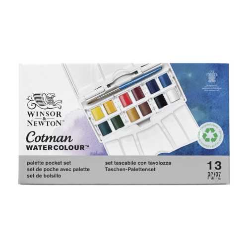 Cotman Watercolor Palette Pocket Set, 12 Colors