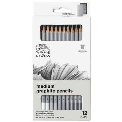 Studio Collection Graphite Pencil Tin, Medium, Set of 12