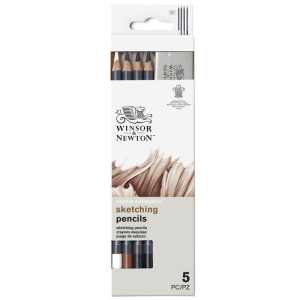 Studio Collection Sketching Pencils and Eraser, Set of 5