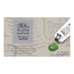 Designers Gouache Paint, Primary Set, 14 mL Tubes, 6 Colors