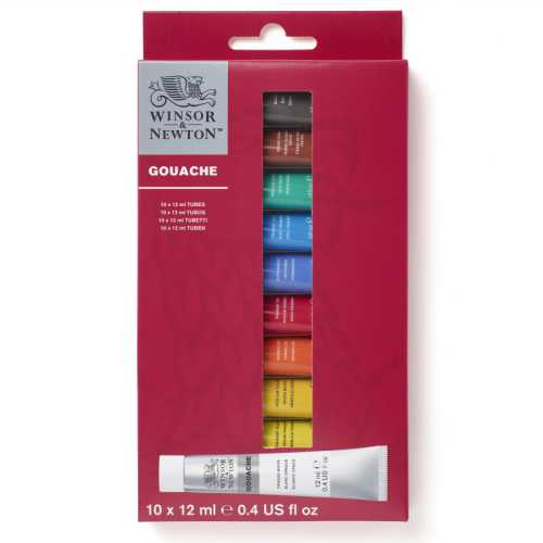 Gouache Paint, 12 mL Tubes, 10 Colors