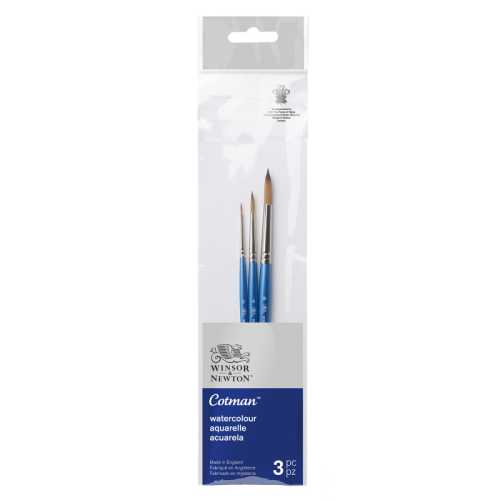 Cotman Watercolor Brushes Pack #2, Short Handle, Set of 3