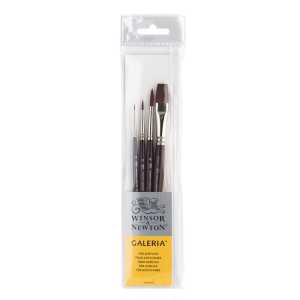 Galeria Acrylic Brushes, Short Handle, Set of 4