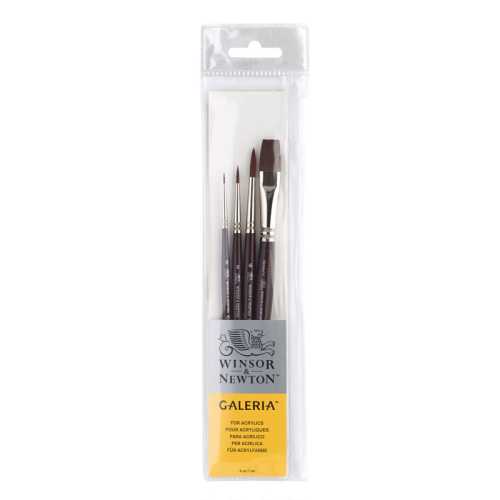 Galeria Acrylic Brushes, Short Handle, Set of 4