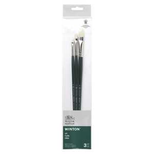Winton Oil Brushes, Long Handle, Pack #1, Set of 3