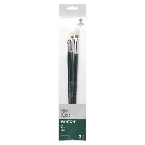 Winton Oil Brushes, Long Handle, Pack #1, Set of 3