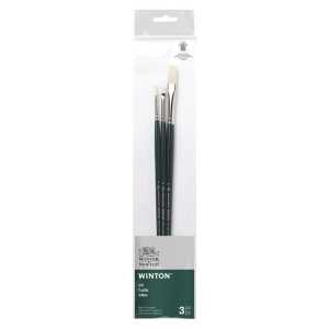 Winton Oil Brushes, Long Handle, Pack #2, Set of 3