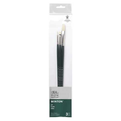 Winton Oil Brushes, Long Handle, Pack #2, Set of 3