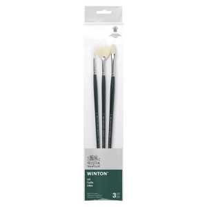 Winton Oil Brushes, Long Handle, Pack #3, Set of 3