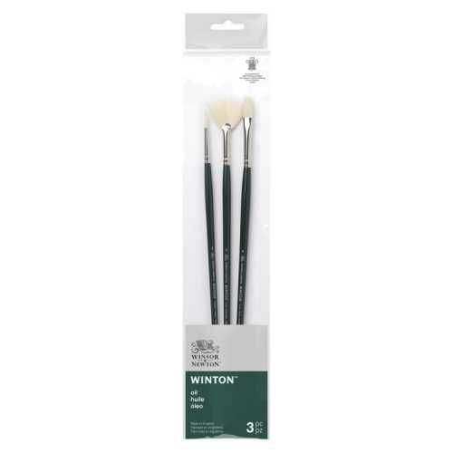 Winton Oil Brushes, Long Handle, Pack #3, Set of 3