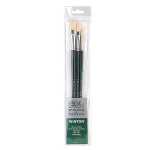 Winton Oil Brushes, Long Handle, Set of 3