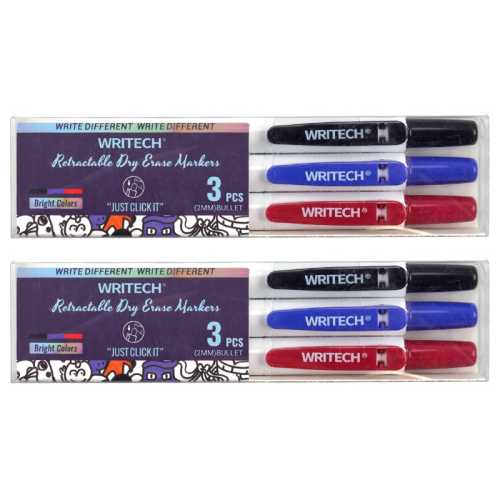 Retractable Dry Erase Markers, Assorted Colors, Fine Point, 2 Sets