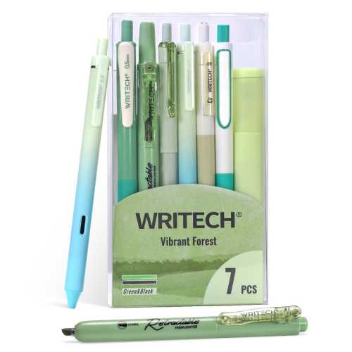 Color Coded Journaling Kit, Vibrant Forest Green Palette, 7 Pieces