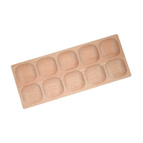 Natural Wood 10-Frame Tray