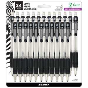 Z-Grip Mechanical Pencil, 0.7 mm, Black, 24-Pack