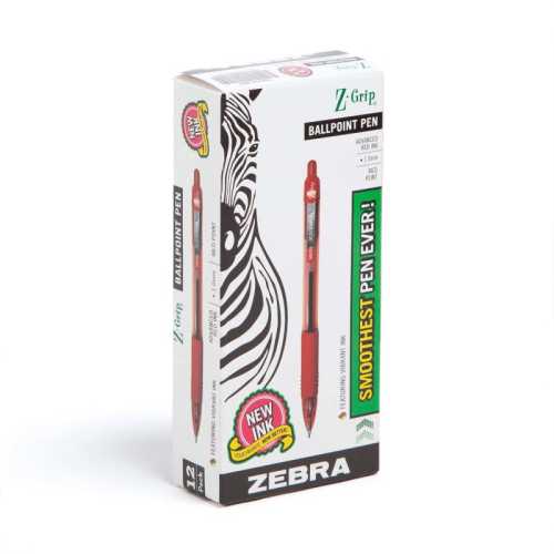 Z-Grip Retractable Ballpoint 1.0mm Red Dozen