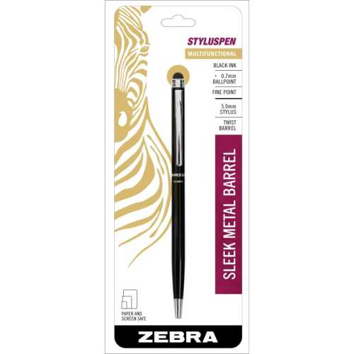 StylusPen Twist Ballpoint Pen, 0.7 mm, Black, 1-Pack