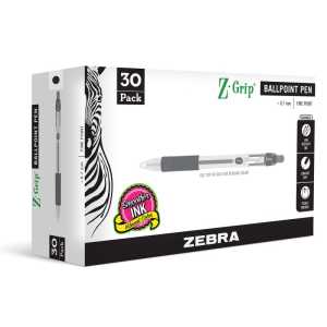 Z-Grip Flight Retractable Ballpoint Pen, 0.7 mm, Black, 30-Pack