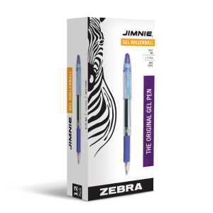 Jimnie Gel Rollerball Pens, 0.7 mm, Blue, 12-Pack