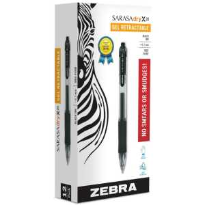 Sarasa Dry X20 Gel Retractable RDI 0.7mm Black Dozen