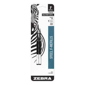 F-Series Pen Refills, 1.6 mm, Black, 2-Pack