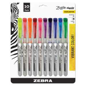 Zazzle Liquid Highlighter, Assorted, 10-Pack