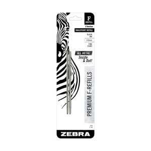 F-Series Pen Refills, 0.8 mm, Black, 2-Pack