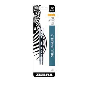 JK-Series Gel Refills, 0.7 mm, Black, 2-Pack