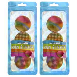 Textured Silicone Sensory Dots for Everyday Items, Assorted Colors, 2 Sets of 3