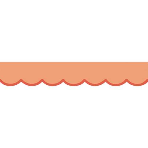 Color Crush Orange Scallops Die-Cut Rolled Border Trim