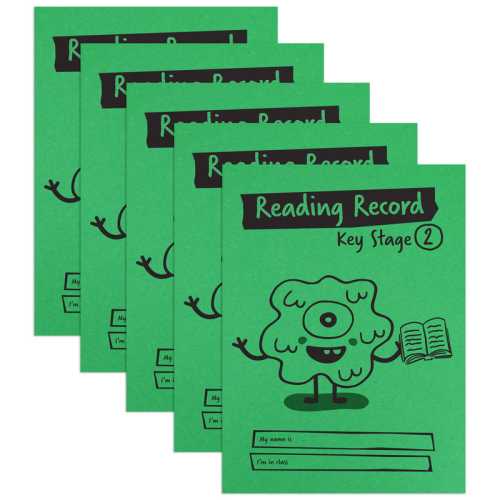 Little Monsters Reading Record, Key Stage 2, A5, 36 Pages, Green, 5-Pack