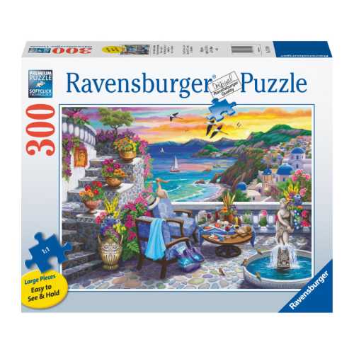Santorini Sunset, 300 Piece Large Format Jigsaw Puzzle