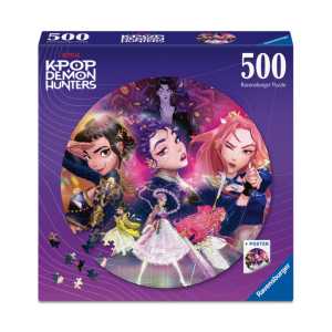 K-Pop Demon Hunters, 500 Piece Round Jigsaw Puzzle