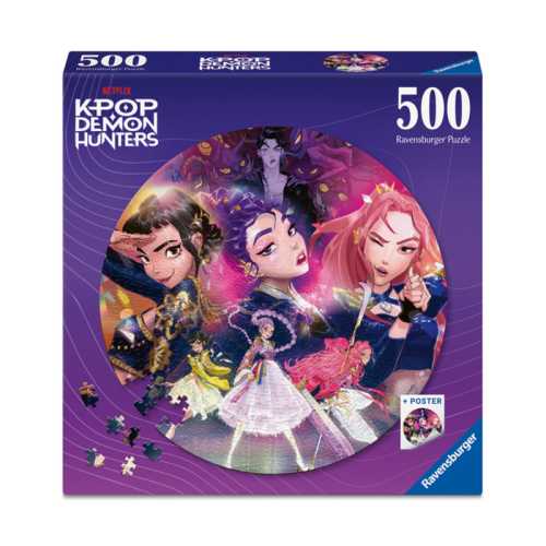 K-Pop Demon Hunters, 500 Piece Round Jigsaw Puzzle