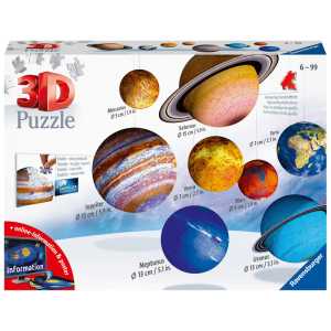 Solar System 3D Puzzle, 27/54/72/108 Piece Set