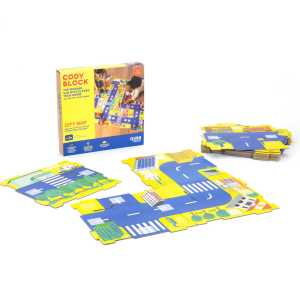 Snap-Together Coding City Map with 16 Rearrangeable Road Tiles