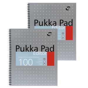 Letter Metallic Editor Notepads, Silver, 2 Pack