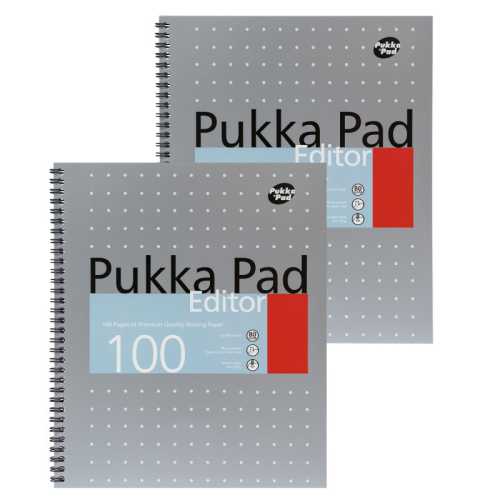 Letter Metallic Editor Notepads, Silver, 2 Pack