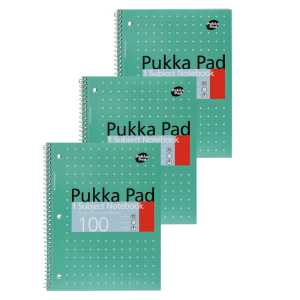 Metallic 1-Subject Notebooks, Green, 3 Pack